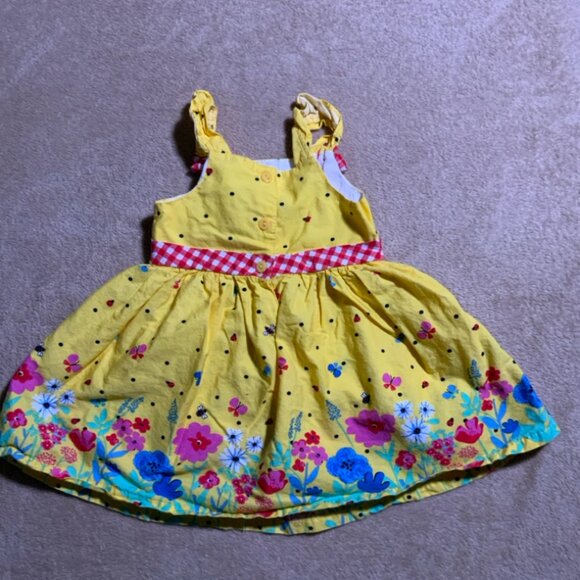 Vtg Nannette Baby Sz 18 Months Yellow Sundress Multiple Color Floral Flowers (D) - Picture 8 of 9